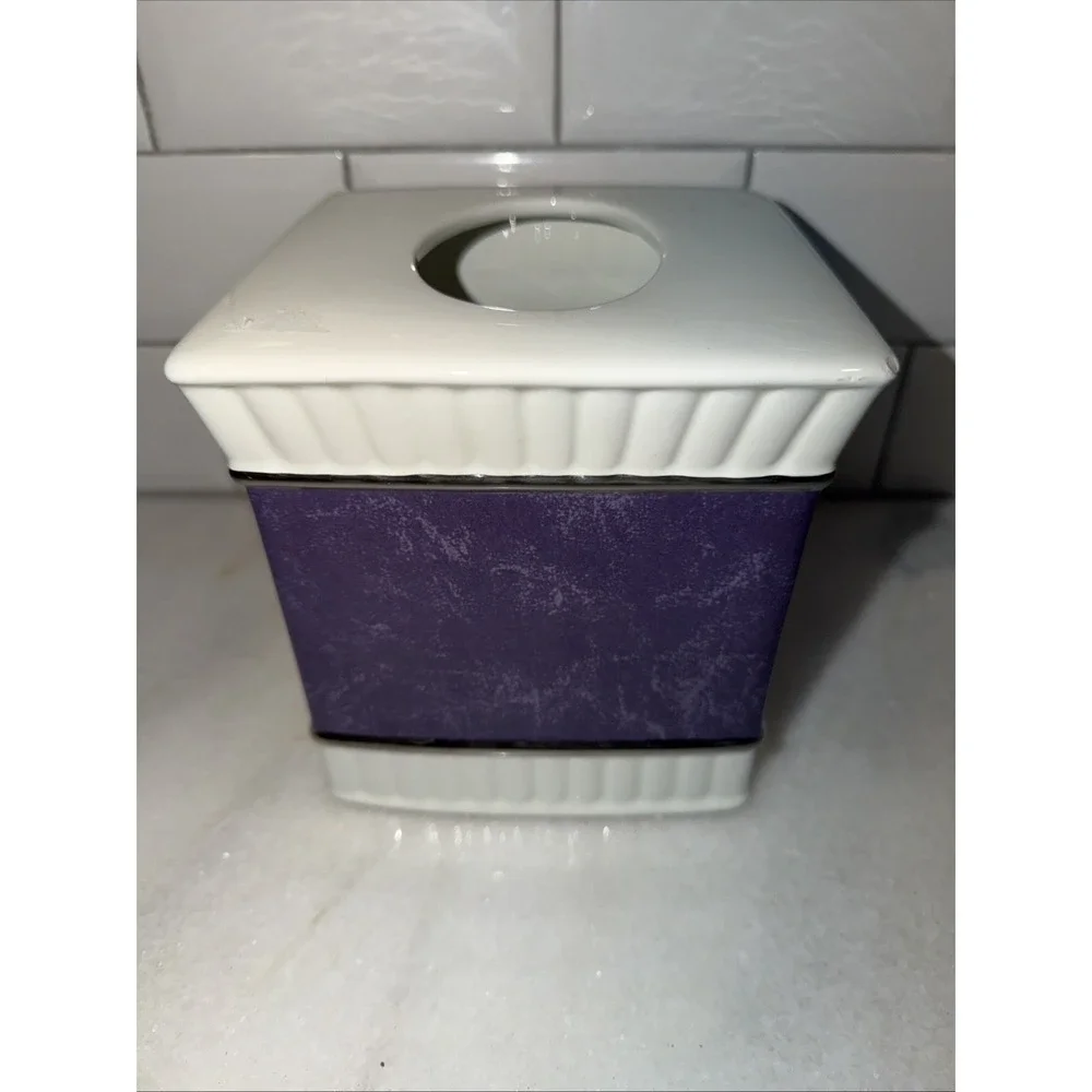 wamsutta Vintage Cream/eggplant Tissue‎ Box GE993